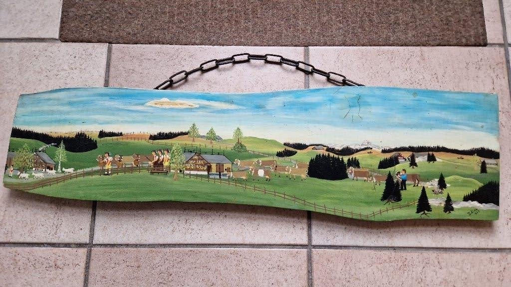 hand beschilderde wandplank oostenrijk, Antiek en Kunst, Ophalen