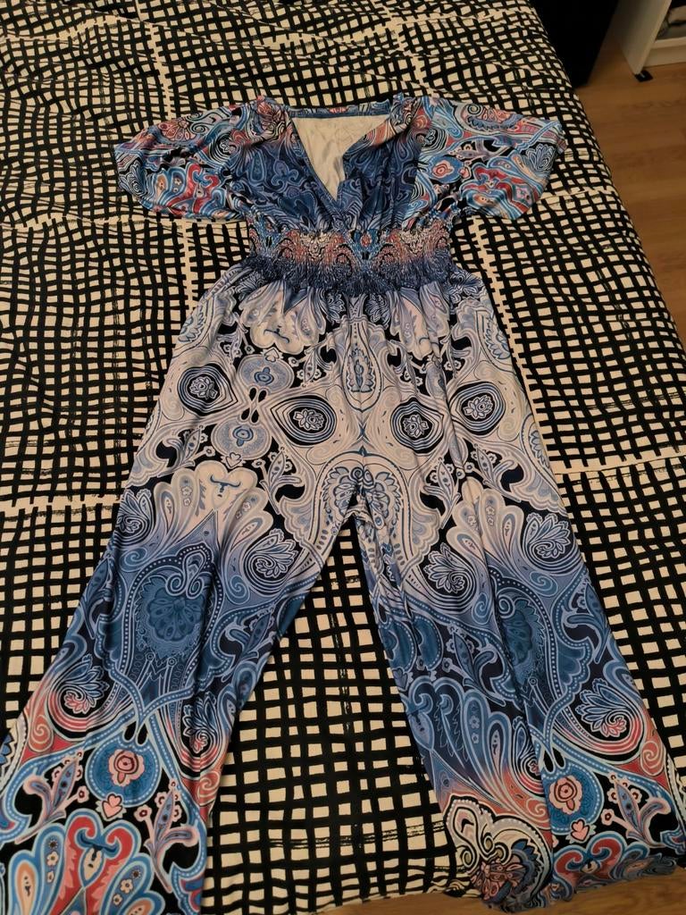 Zomerse jumpsuit met paisley print, Kleding | Dames, Maat 46/48 (XL) of groter, Verzenden, Blauw, Onbekend