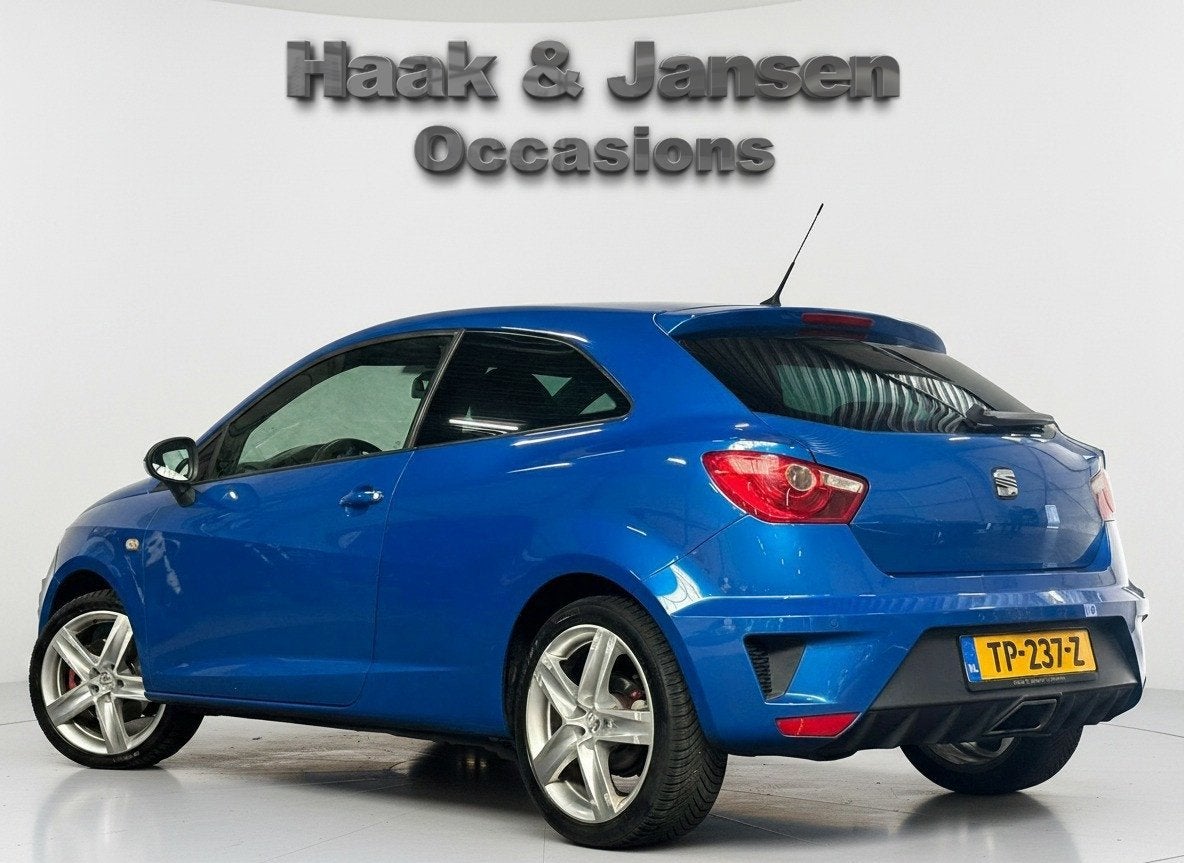 Seat Ibiza SC 1.4 TSI Cupra DSG Navi Carplay Clima Cruise, Euro 5, Stof, Gebruikt, Zwart