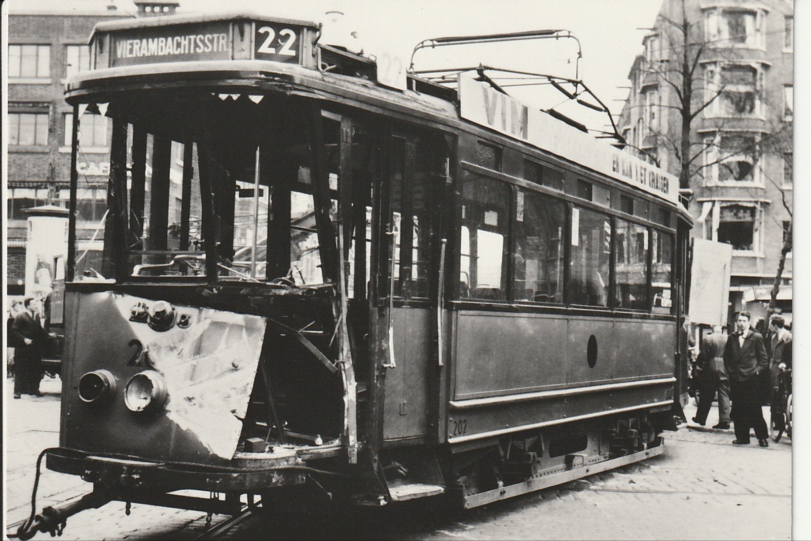 ROTTERDAM BERGWEG NOORDSINGEL FEBR. 1949 RET TRAM AANRIJDING, Ophalen of Verzenden, 1940 tot 1960, Ongelopen, Zuid-Holland