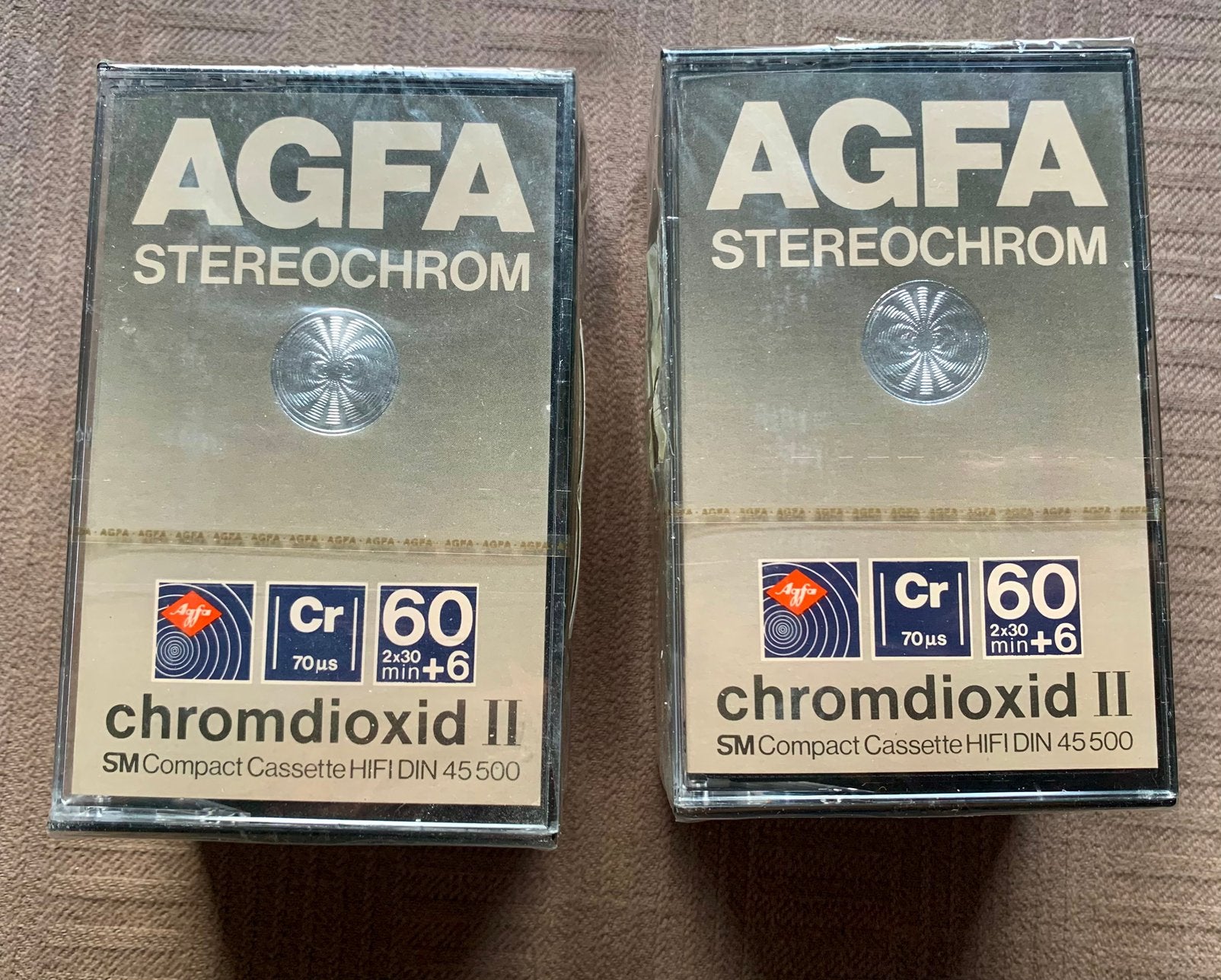 NOS 3-packs AGFA STEREOCHROM 60 + 6 1979 cassettebandjes OVP, AGFA, 2 t/m 25 bandjes, Ophalen of Verzenden, Nieuw in verpakking