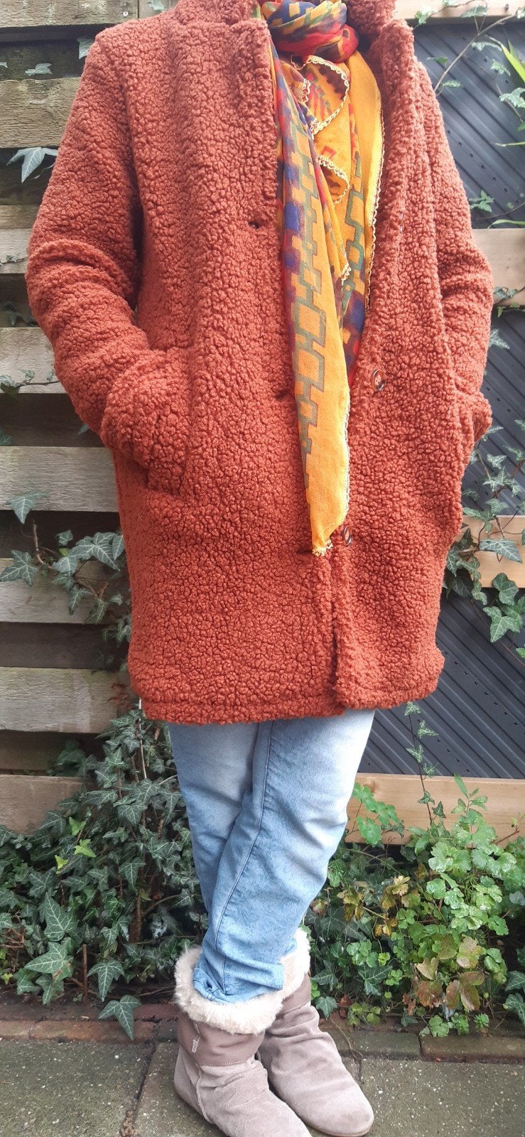Warme 'Bontjas' Cognac mt.38/40 Z.G.A.N.+..., Kleding | Dames, Ophalen of Verzenden, Zo goed als nieuw, Maat 38/40 (M), Overige kleuren