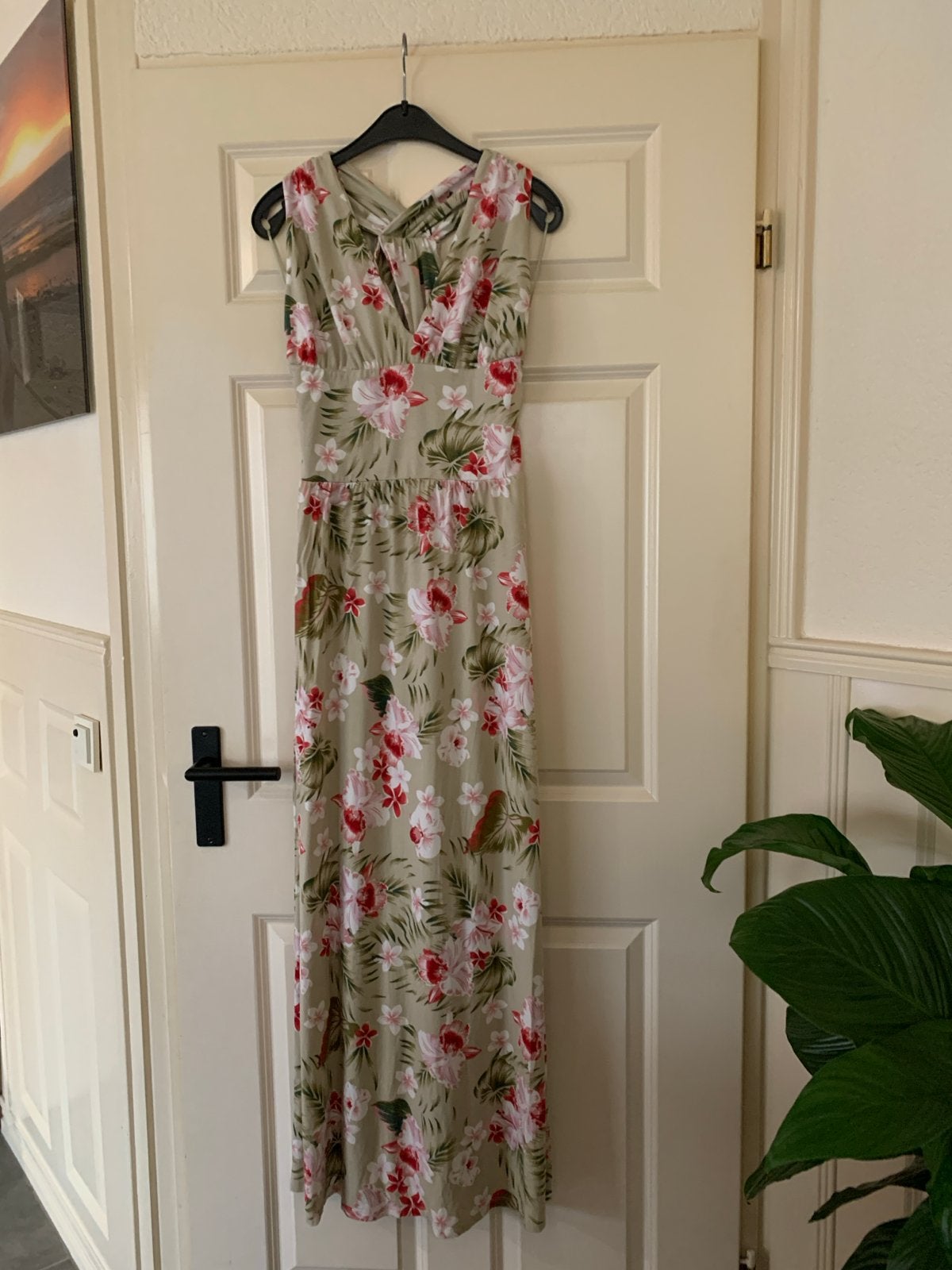 Orsay maxi jurk met bloemenprint, maat 40, Maat 38/40 (M), Beige, Ophalen of Verzenden, Zo goed als nieuw