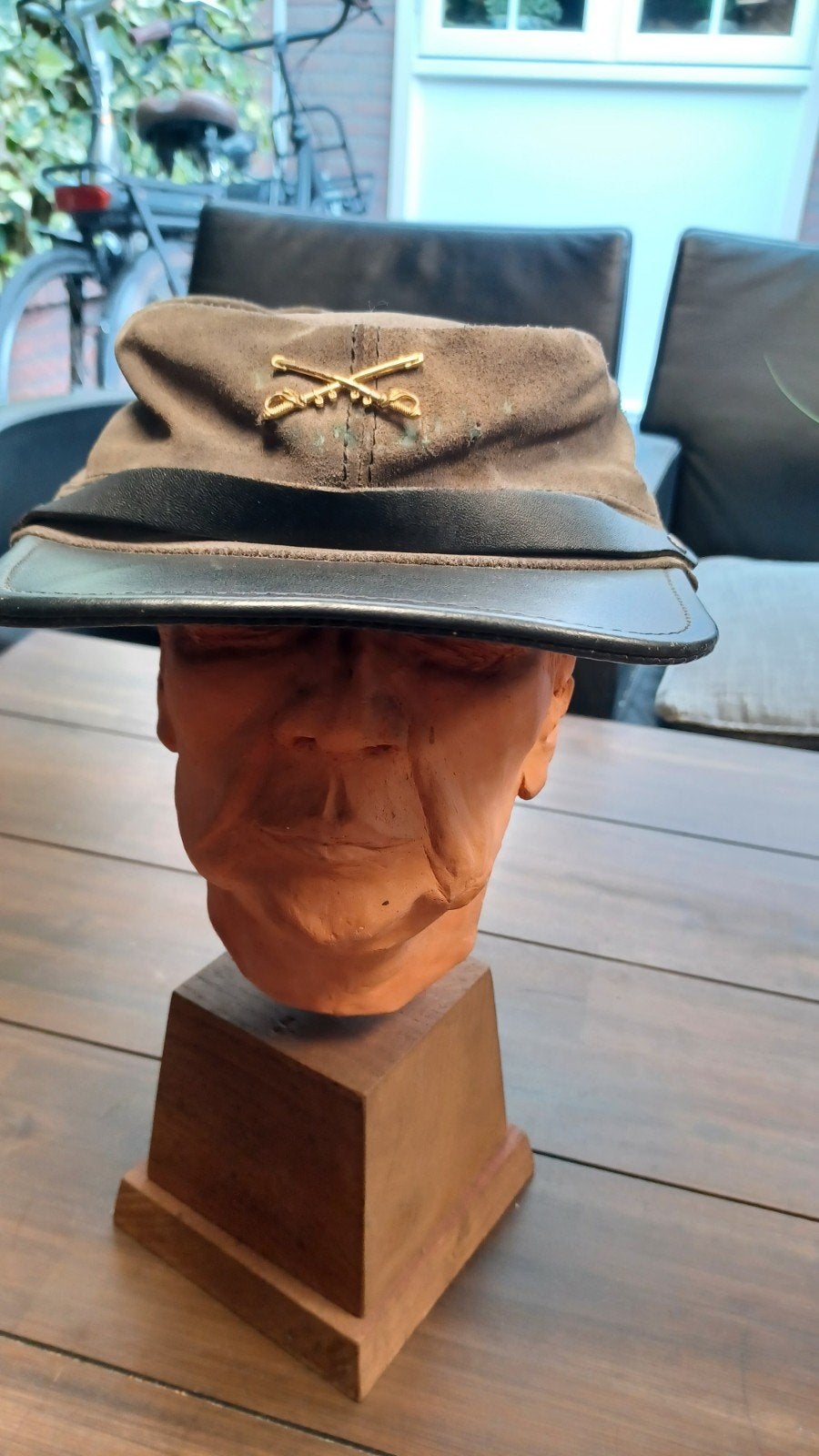 Lederen Leger Pet - Vintage Stijl, Onbekend, Pet, Gedragen, One size fits all