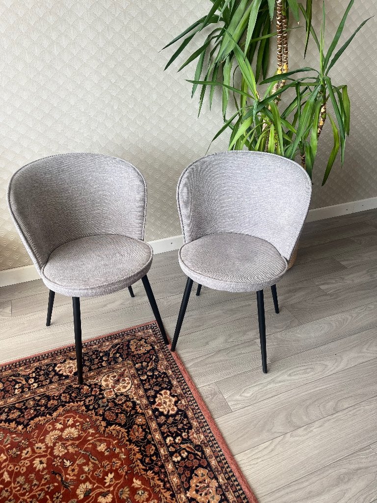Twee eetkamerstoelen, Ophalen, Twee, Zo goed als nieuw, Grijs