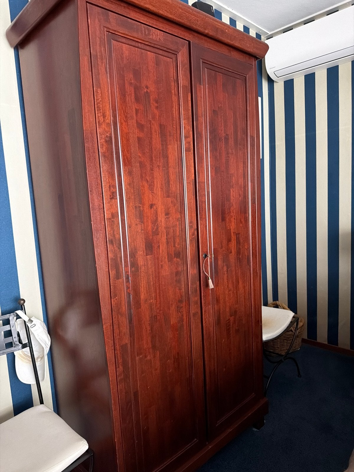 Houten kledingkast met planken en hangruimte, Ophalen, Gebruikt, 200 cm of meer, 50 tot 100 cm