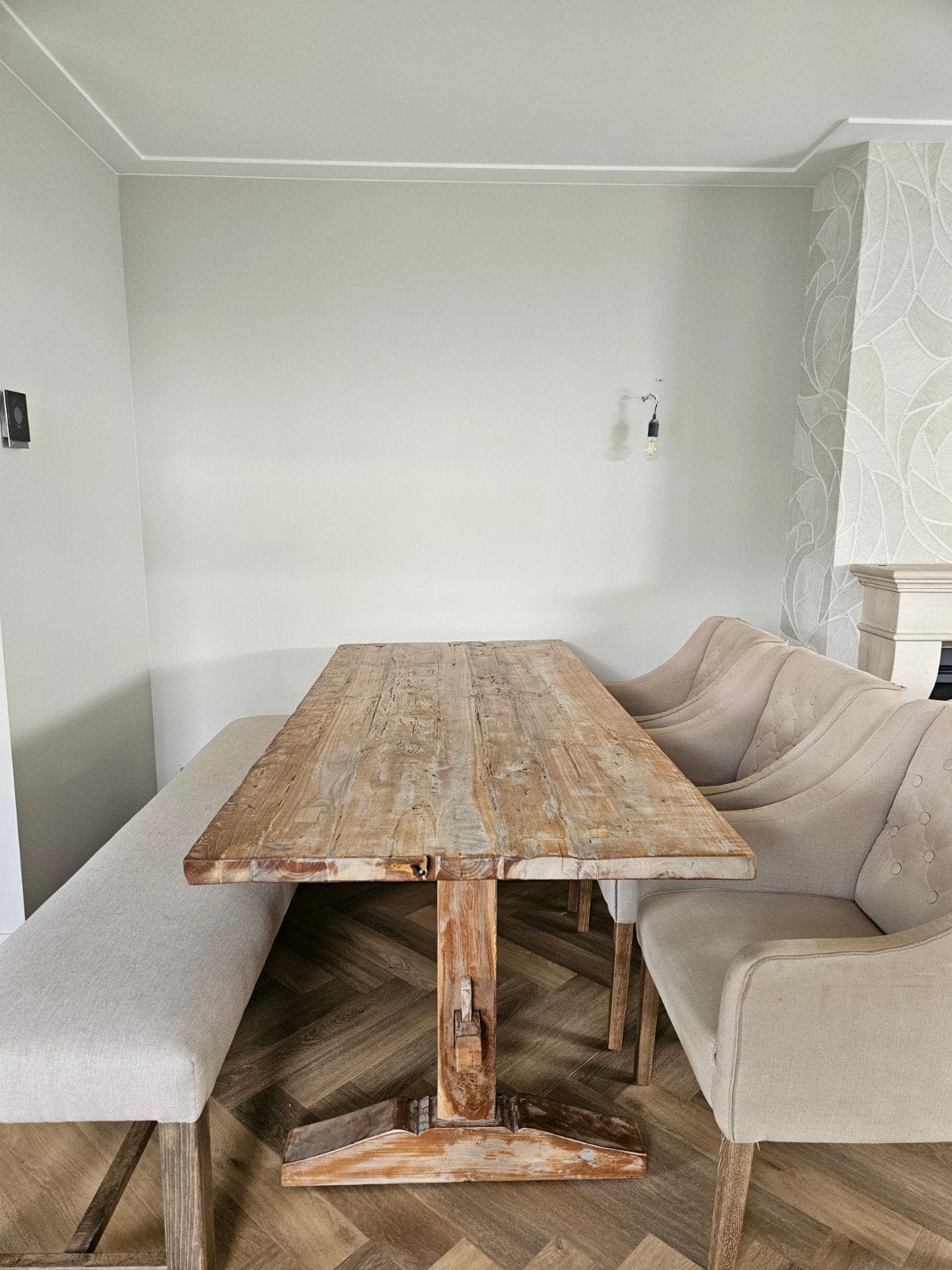 Hoffz tafel met kloosterpoot - 200x84x80 cm, Huis en Inrichting, Gebruikt, 150 tot 200 cm, Rechthoekig, Overige houtsoorten