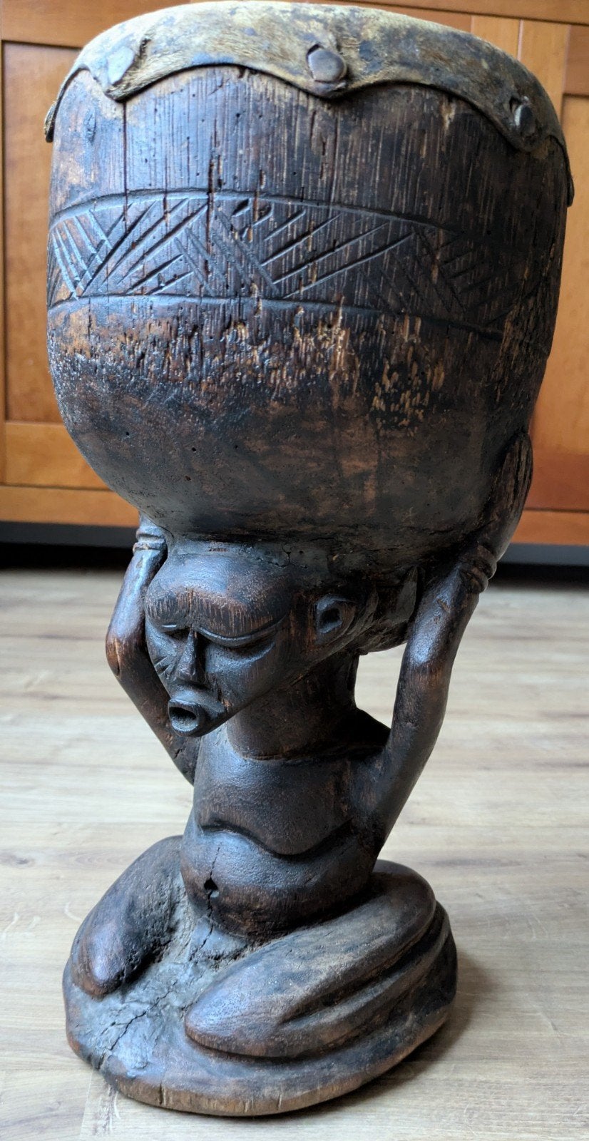 Tk heel zeldzaam antiek Afrikaans houten beeld!, Ophalen of Verzenden