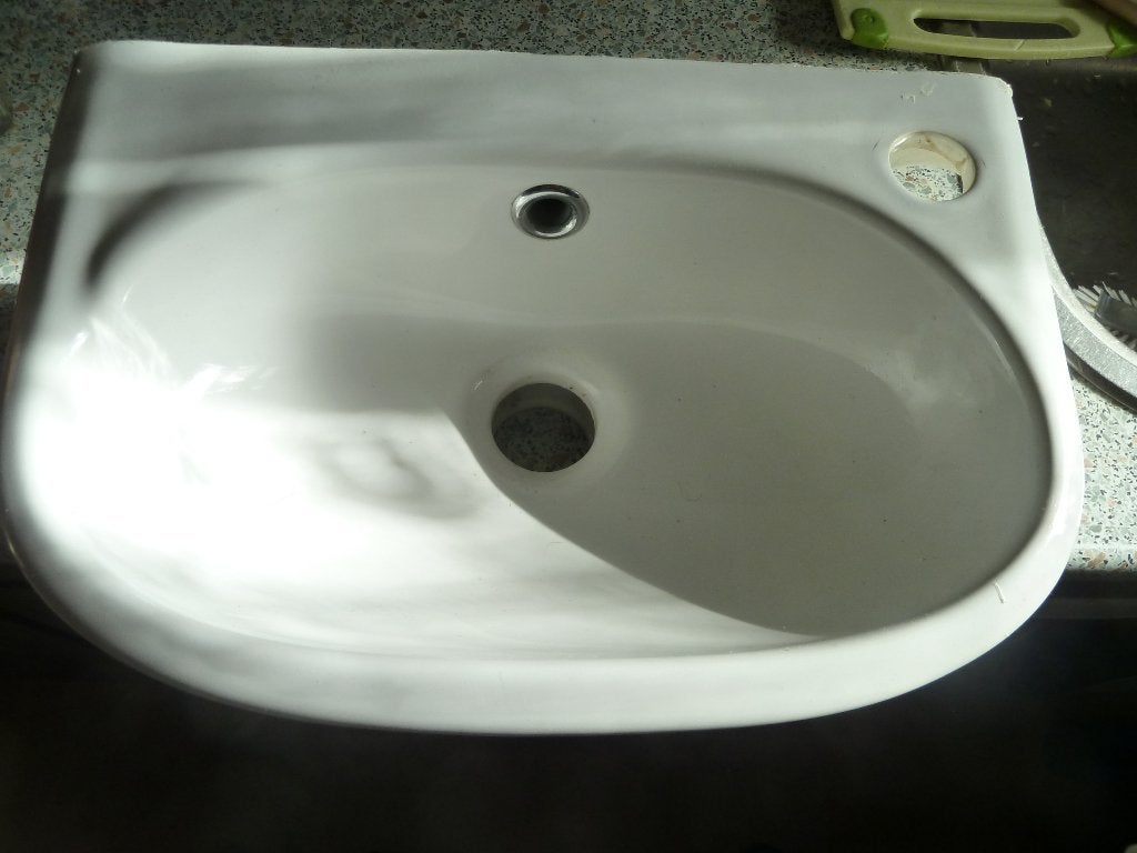 Sphinx Fontein wit voor in toilet   (8), Ophalen, Gebruikt, Steen, Wastafel