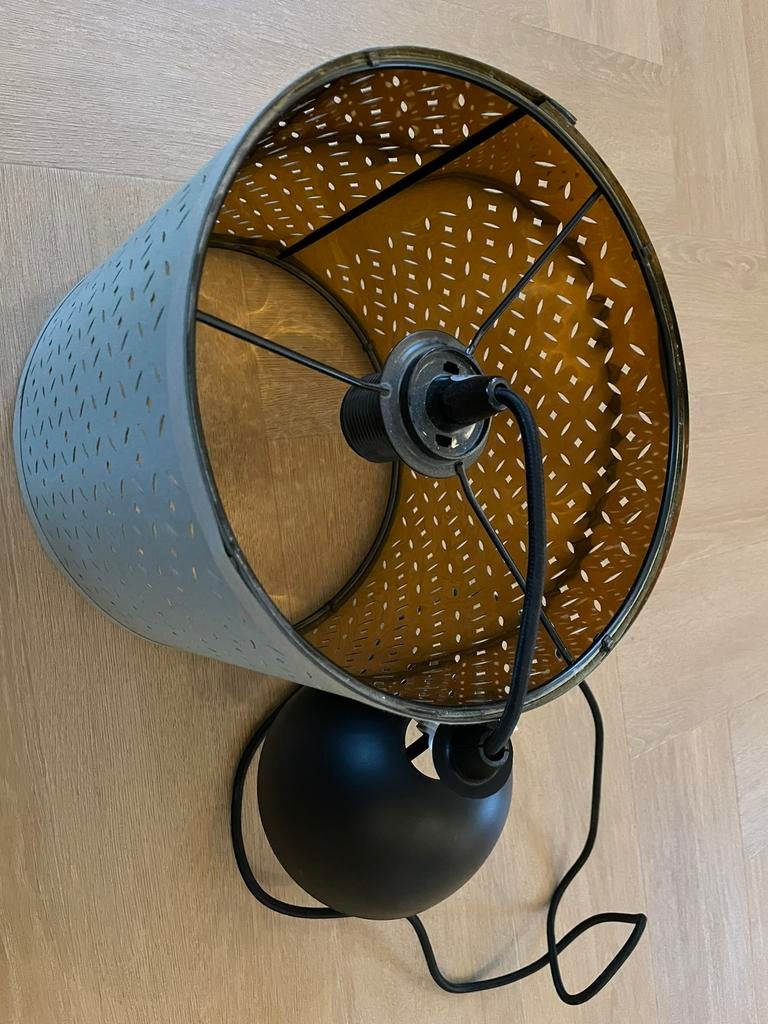 Mintgroene hanglamp met gouden binnenzijde, Ophalen, Zo goed als nieuw, Rond