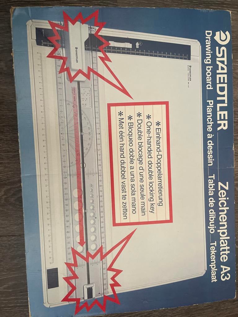 Staedtler Tekenplank A3 - Zo goed als nieuw, Doe-het-zelf en Verbouw, Tekentafels, Ophalen, Zo goed als nieuw, Minder dan 130 cm