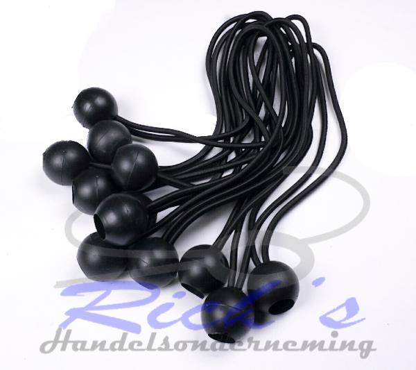 Elastiek met bal 12 stuks zwart 24 cm wit 17 cm, NB, Nieuw, Minder dan 5 meter, Ophalen of Verzenden