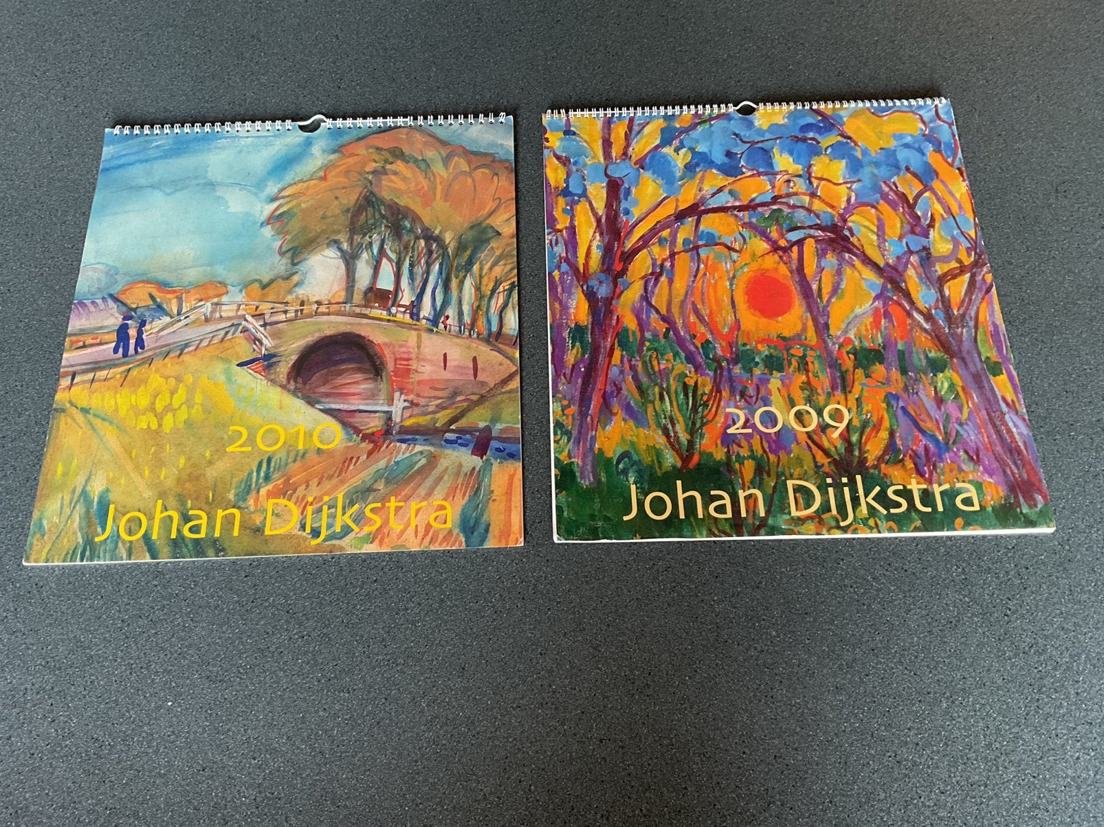Twee Johan Dijkstra Kalenders 2009 en 2010 (incompleet), Ophalen of Verzenden, Maandkalender, Gebruikt