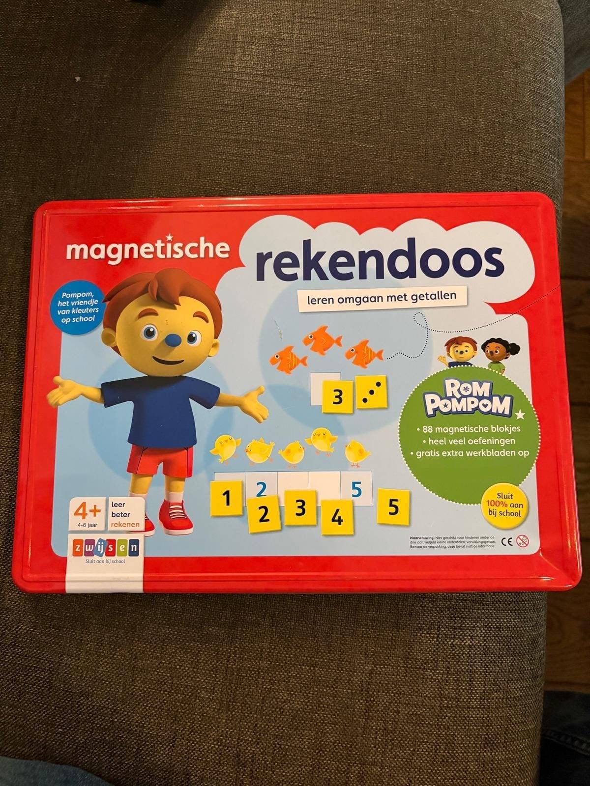 Magnetische Rekendoos Rom Pompom - Leren Rekenen 4-6 jaar, Ophalen of Verzenden, Zo goed als nieuw, Rekenen