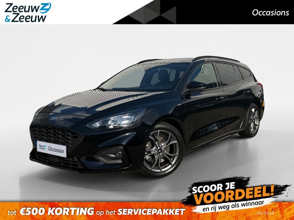 Ford Focus Wagon 1.0 EcoBoost ST-Line Automaat | Winterpack, 12 maanden, Gebruikt, Zwart, 1331 kg