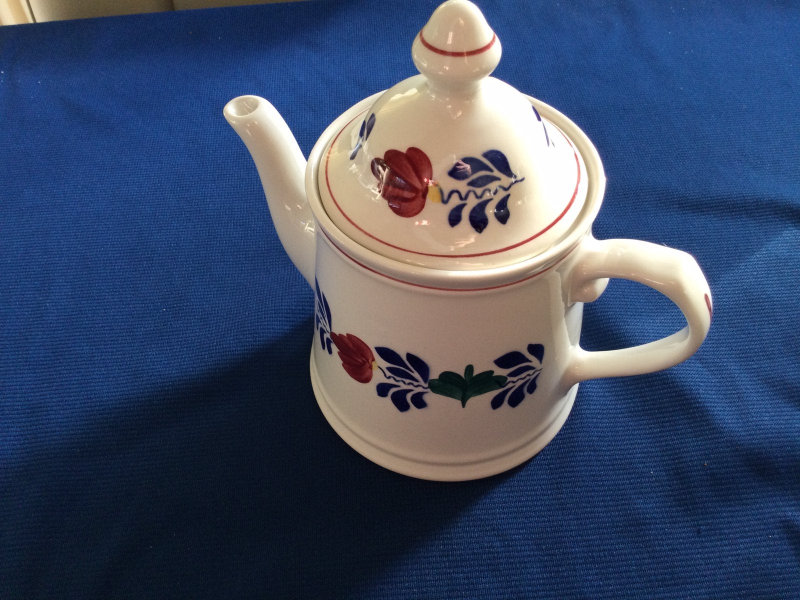 Boerenbont theepot koffiekan klassiek ca 12,5cm hoog als nw, Ophalen of Verzenden, Nieuw, Aardewerk, Overige typen