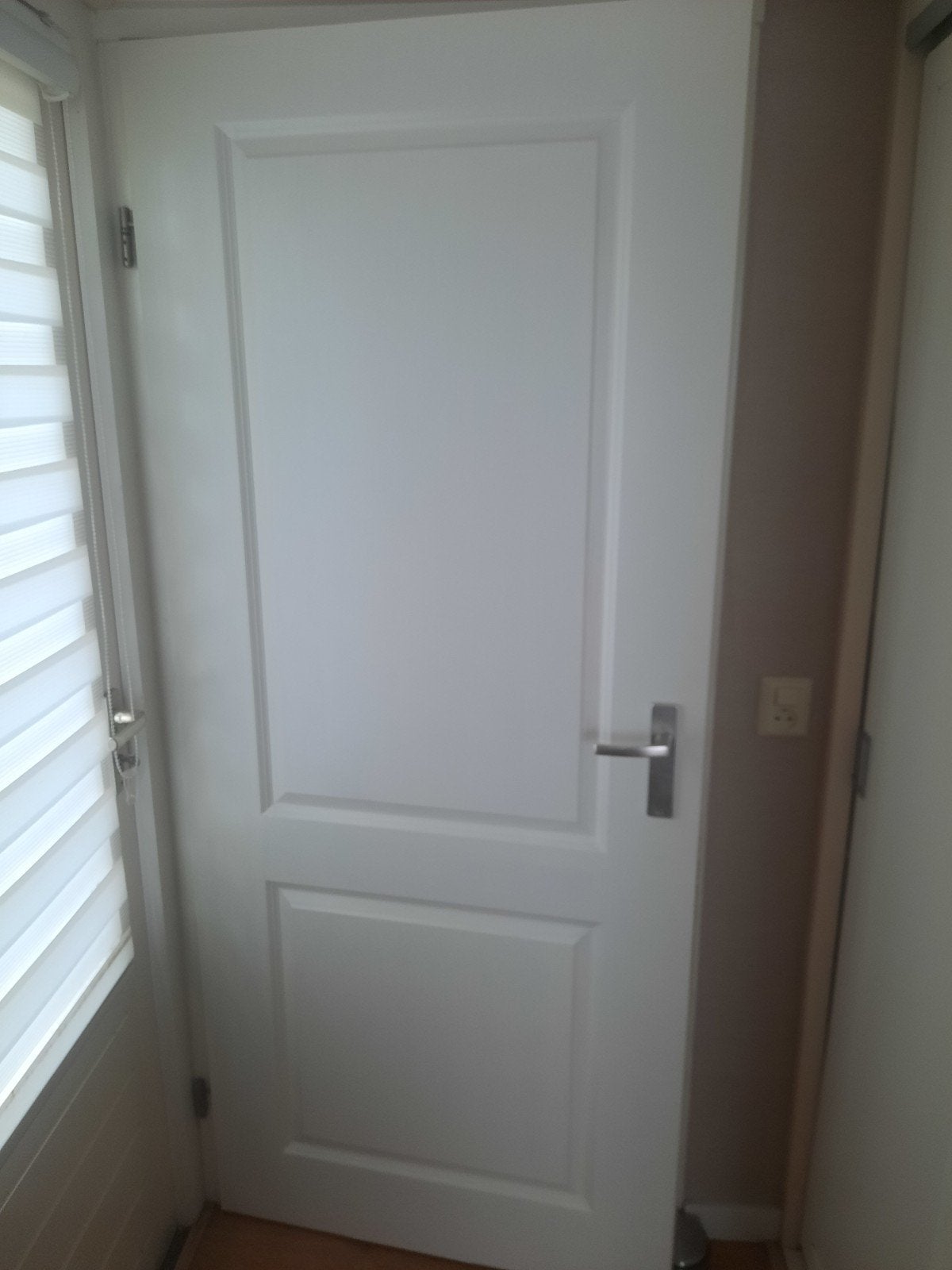 Witte opdek binnendeur met paneeldetails, Ophalen, Gebruikt, 80 tot 100 cm, Binnendeur