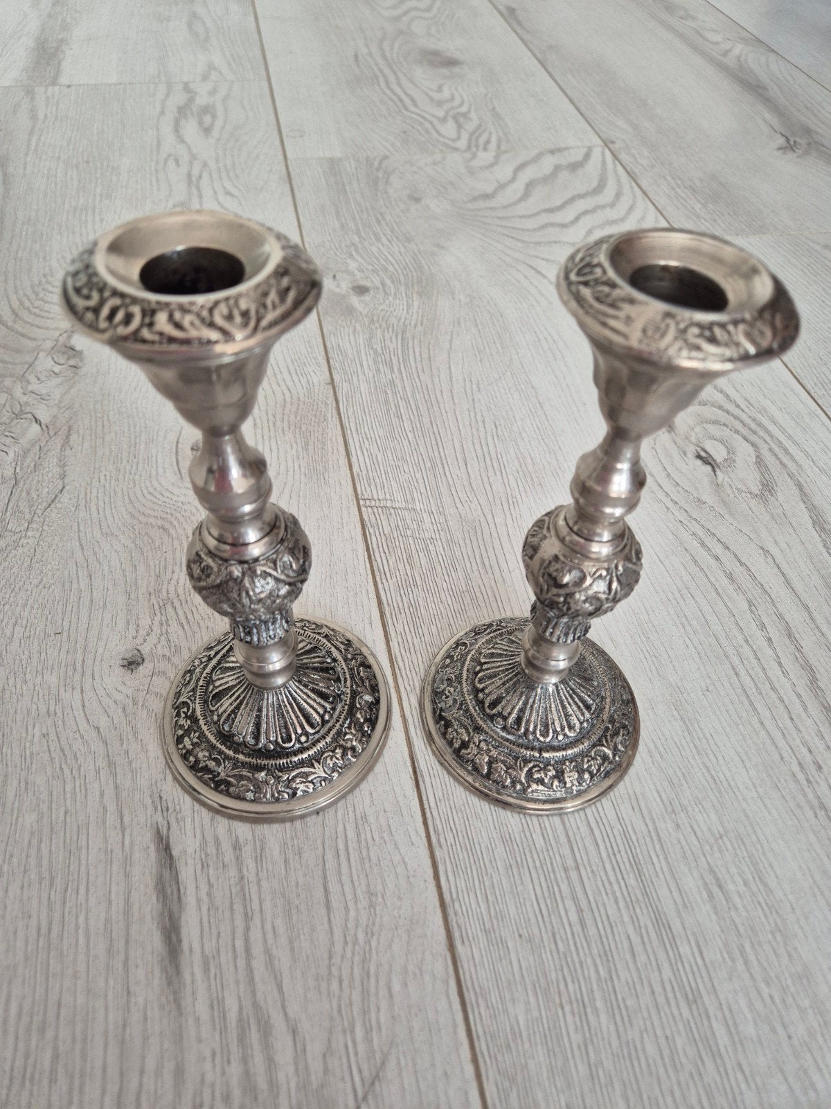 Vintage Verzilverde Kandelaars - Victoriaanse Stijl, Ophalen of Verzenden