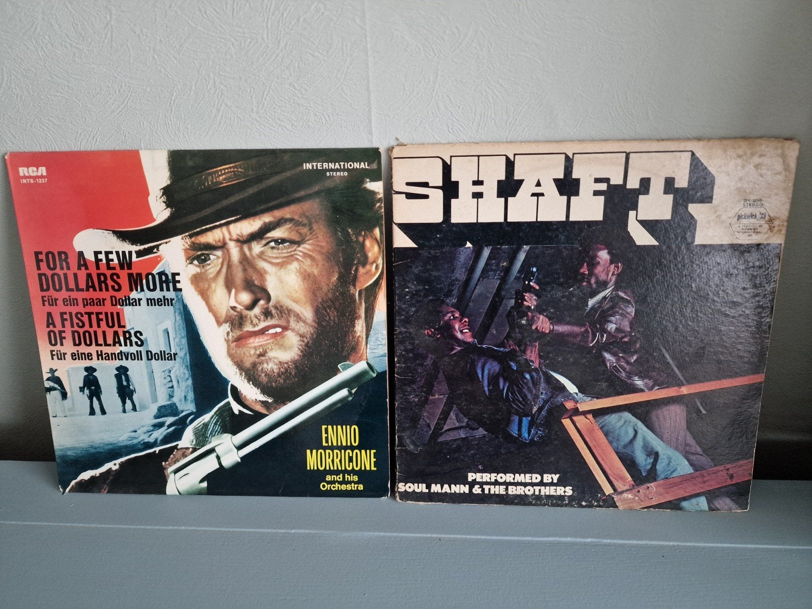2 leuke film soundtracks lps Shaft en Ennio Morriconne, Cd's en Dvd's, Ophalen of Verzenden, Gebruikt, 12 inch
