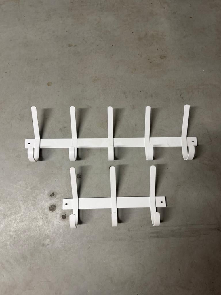 2x witte kapstok, Ophalen, Hout, Wandkapstok, Minder dan 100 cm
