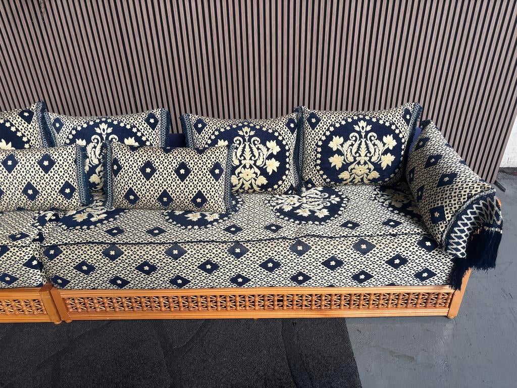 GRATIS LEVERING Marokkaanse Bank (Sedari) 350x80 GEREINIGD, Huis en Inrichting, Banken | Bankstellen, 300 cm of meer, 75 tot 100 cm