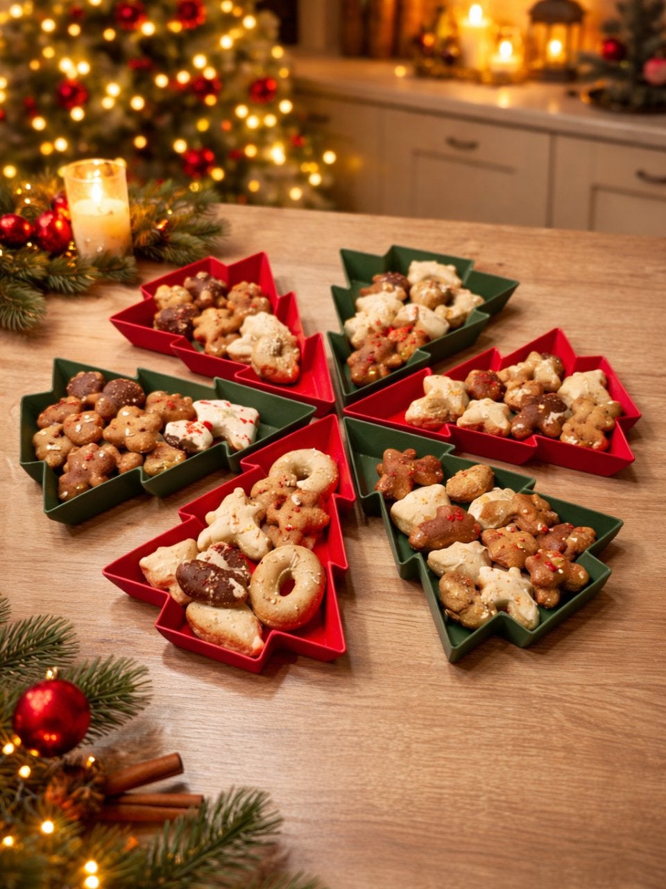 3D geprinte kerstboom bakjes – set van 6 – kerst decoratie, Ophalen of Verzenden