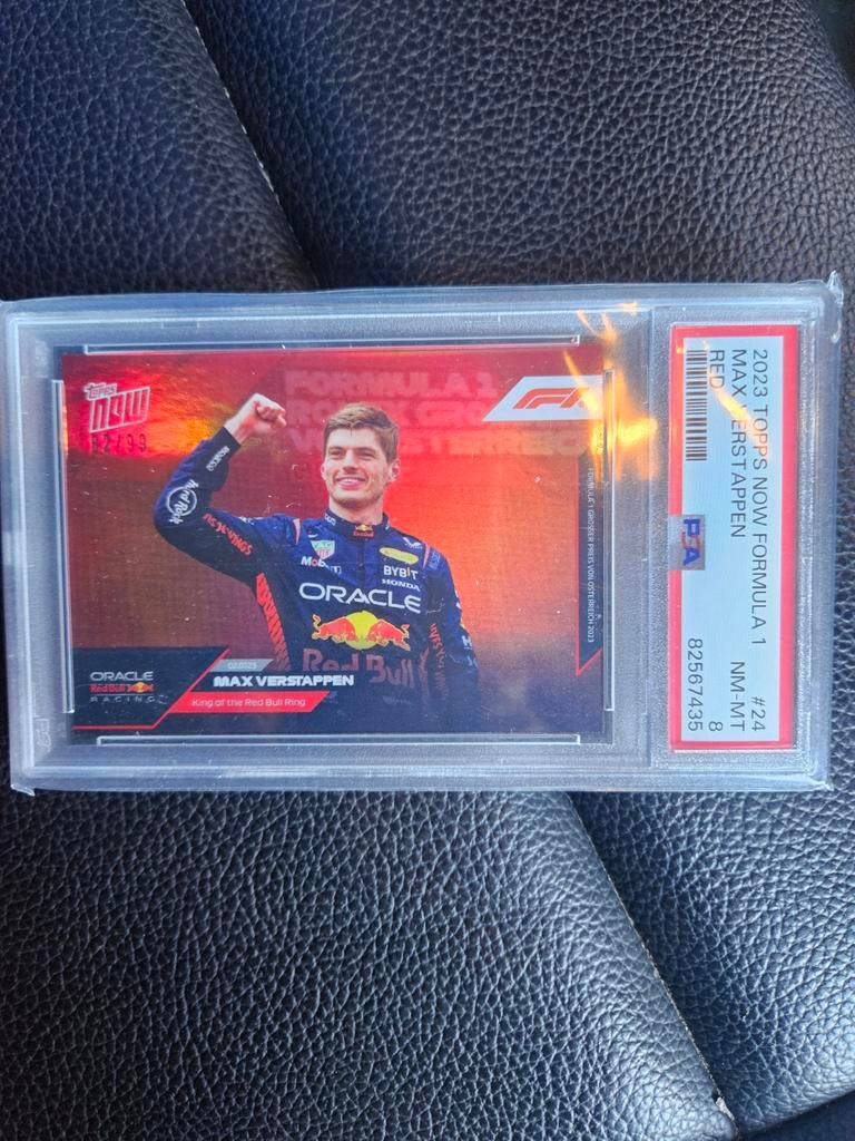 24 max verstappen topps now 2023 red /99 parallel psa 8, Hobby en Vrije tijd, Stickers en Plaatjes, Ophalen of Verzenden, Nieuw