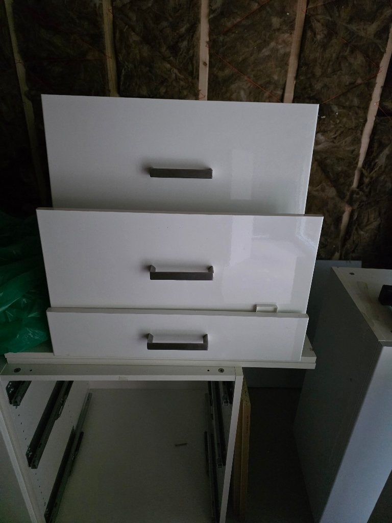 Witte onderkeukenkastjes met hoogglans lades en deuren ikea, Ophalen, Gebruikt, Wit, 50 tot 100 cm