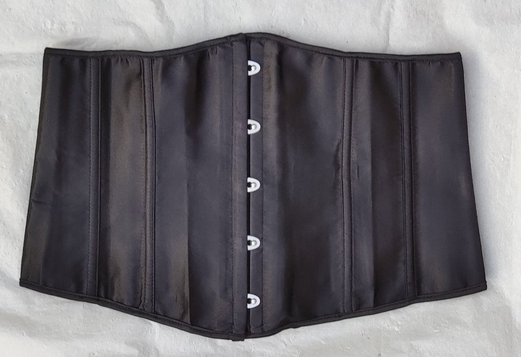 zwart satijnen korset met baleinen XXL voor circa maat 44-46, Zwart, Maat 46/48 (XL) of groter, Nieuw, Ophalen of Verzenden