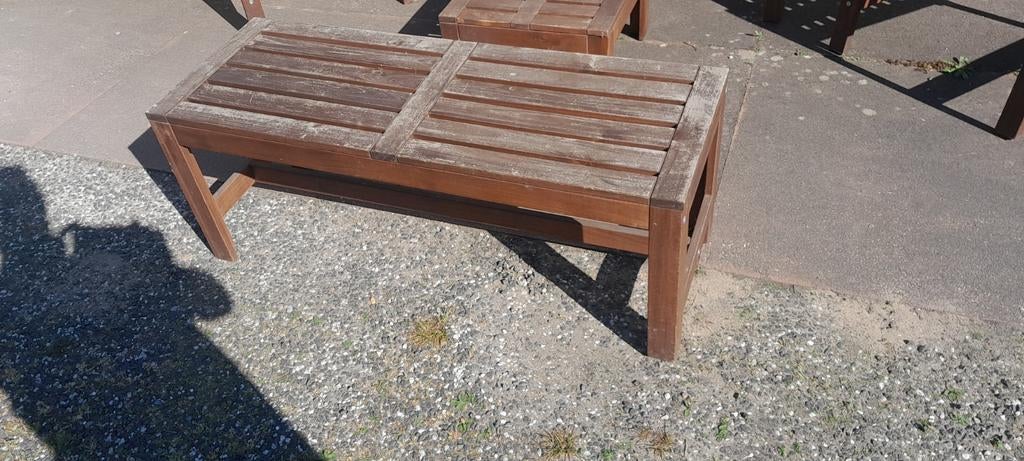 Hard hout demontabel tuinset, 2 zitplaatsen, Gebruikt, Bank, Ophalen of Verzenden