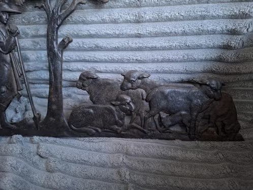 Herder met hond en kudde, tinnen beeld h, Ophalen of Verzenden