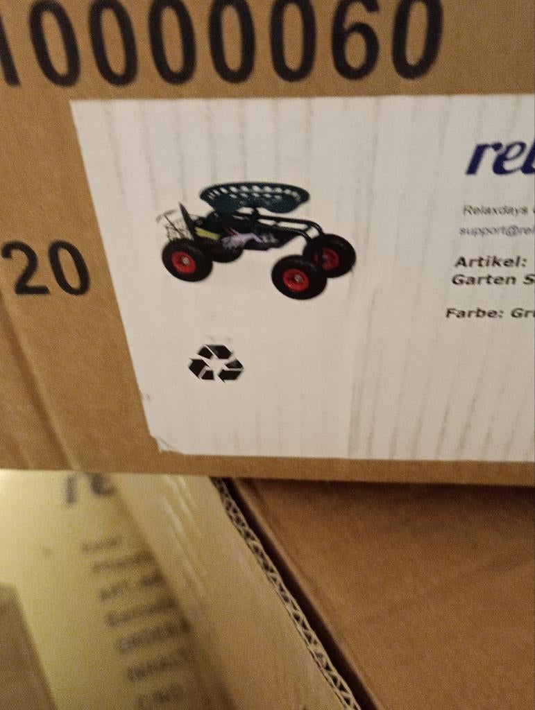 Tuinwagen met zitje en 4 wielen - Relaxdays, Relaxdays, Tweewielig, Nieuw, Ophalen of Verzenden