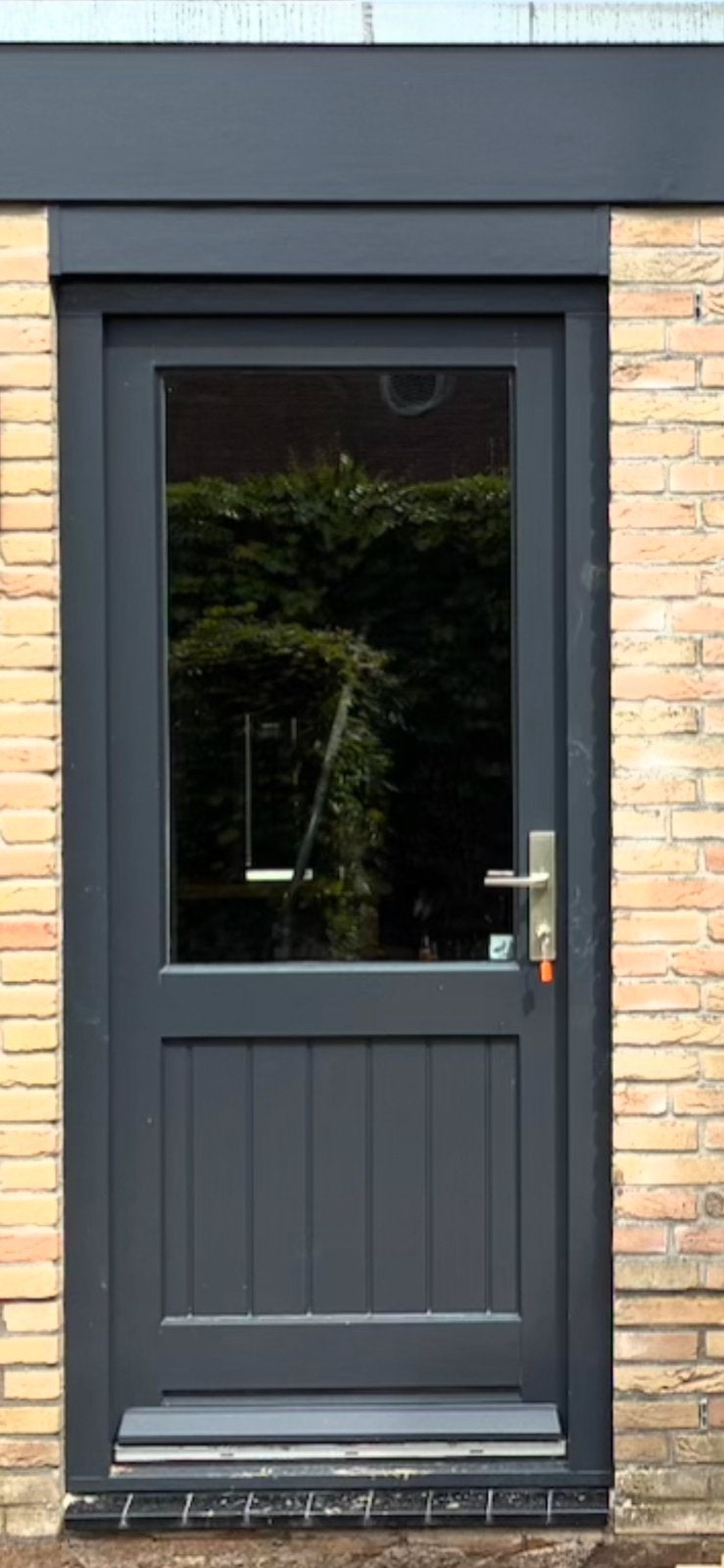 Houten buitendeur incl kozijn, Gebruikt, Deurkozijn, 150 tot 225 cm, Inclusief glas