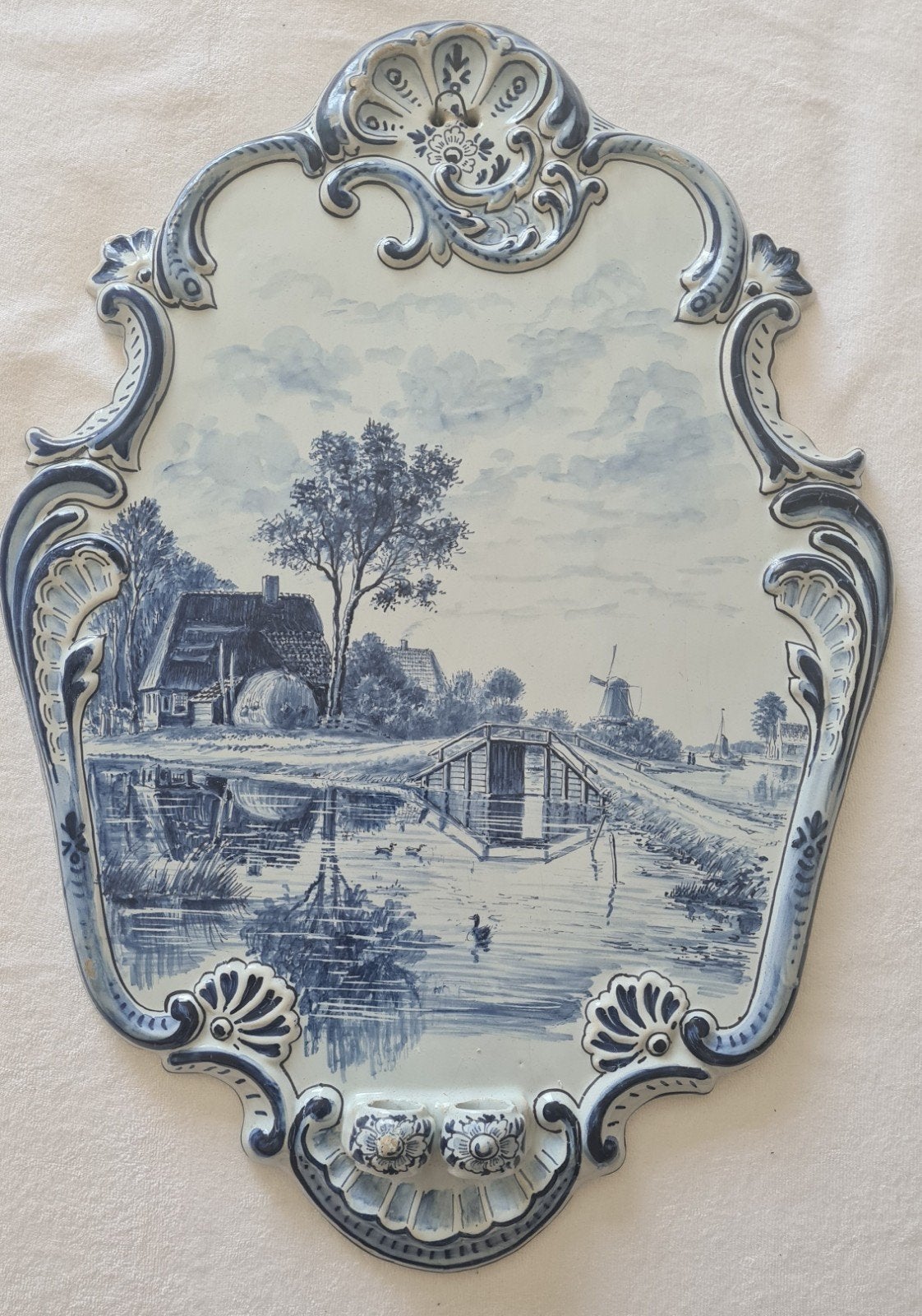 Grote antieke plaquette Tichelaar Makkum, Ophalen of Verzenden