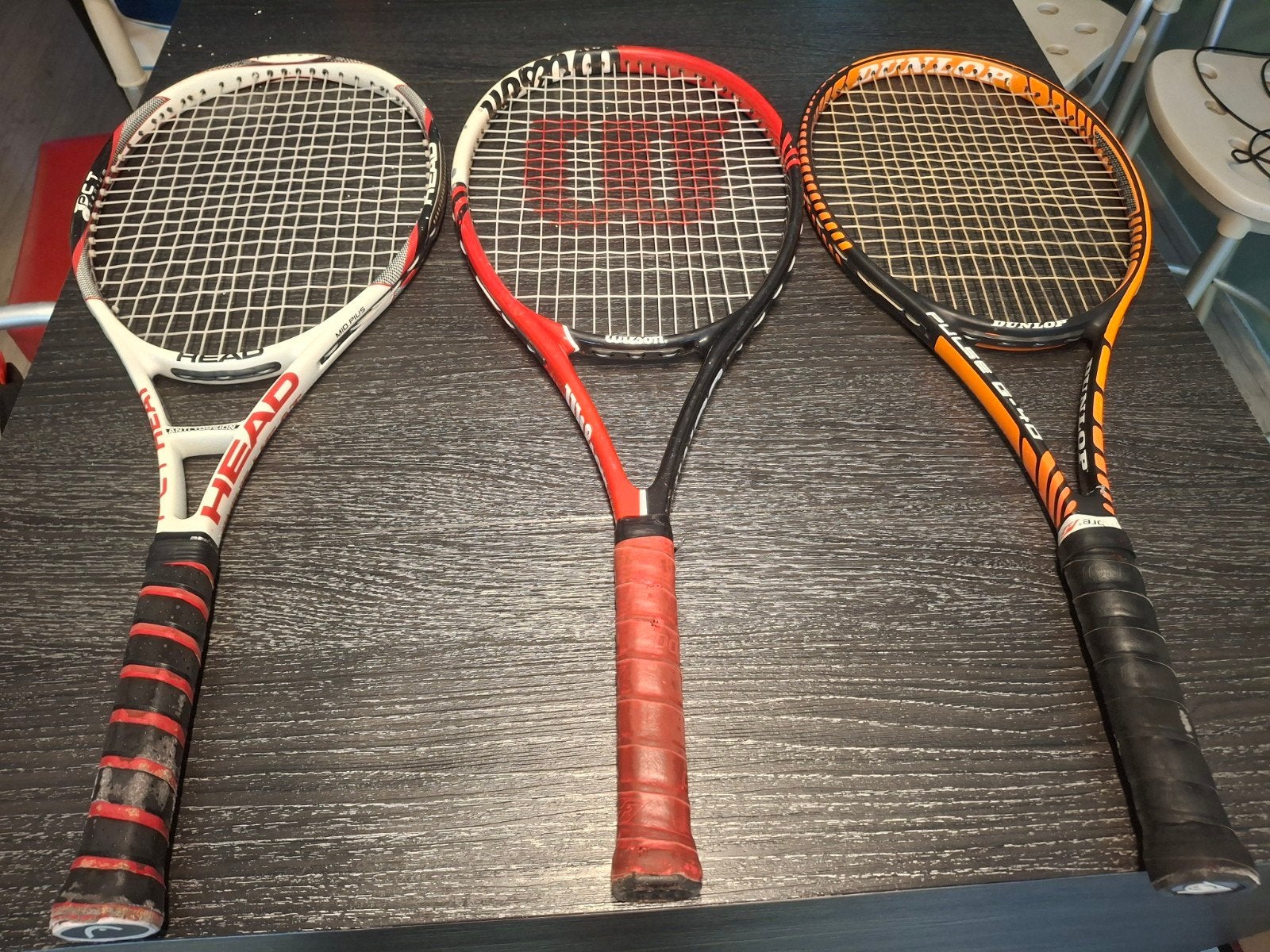 Tennisrackets set: Wilson, Dunlop, Head met tas, Ophalen, Gebruikt, Racket, Wilson