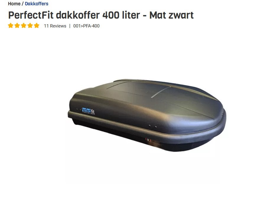 Perfectfit dakkoffer 400 L  nieuw, Auto diversen, Ophalen, Nieuw