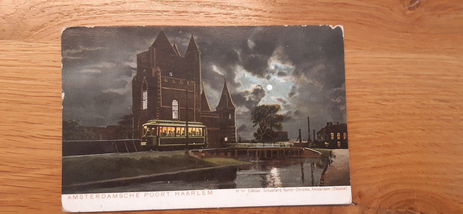 Amsterdam poort Haarlem 19 idition Schaefers, Ophalen of Verzenden, Voor 1920, Gelopen, Noord-Holland