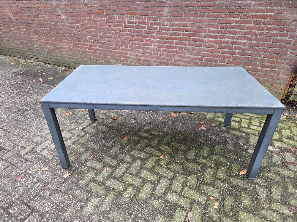 tuintafel aluminium steen grijs blad,90 x 180 cm, Ophalen of Verzenden, 'T Olde Gre-j, Info@toldegrej.nl, Endepoelstraat 20f Didam