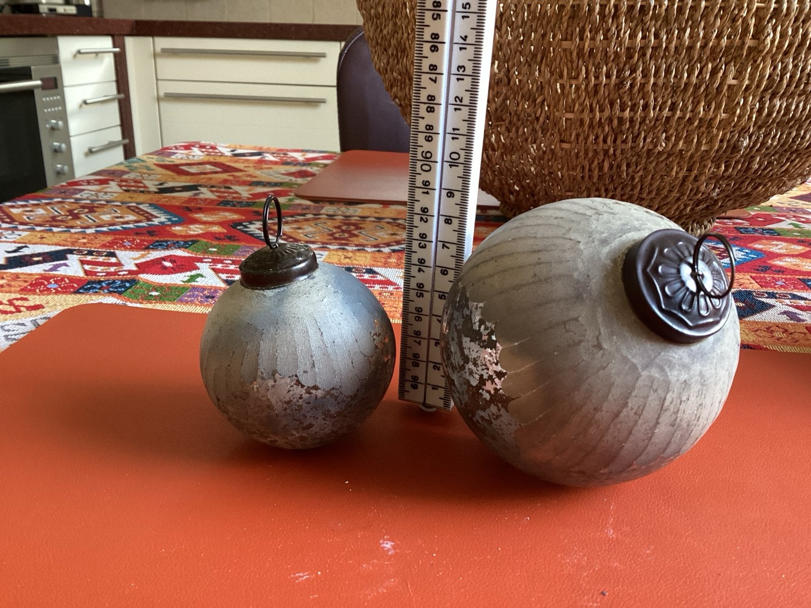Decoratieve bollen set - vintage look, Antiek en Kunst, Ophalen of Verzenden