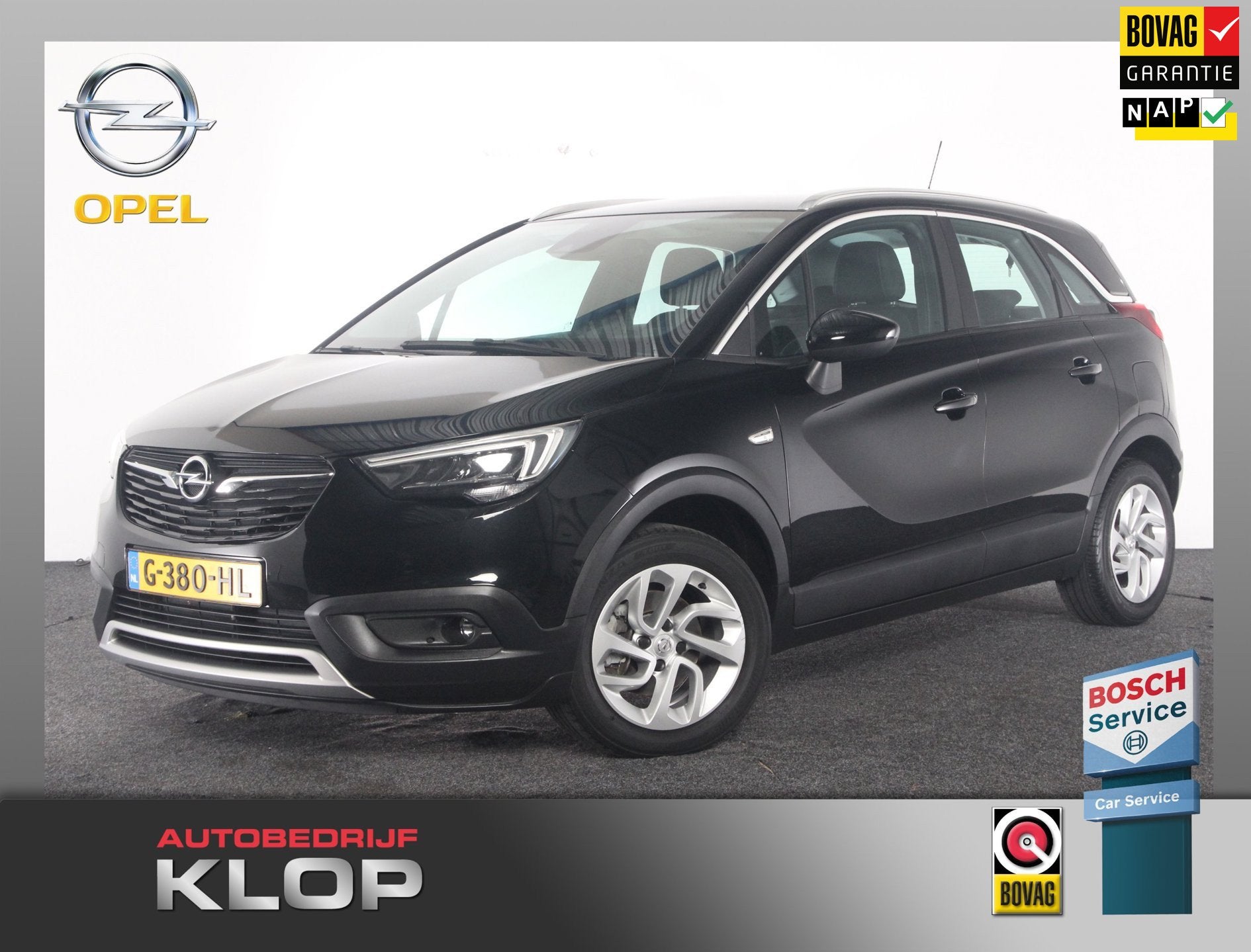 Opel Crossland X 1.2 Turbo Innovation, Auto's, Gebruikt, Euro 6, 1199 cc, Zwart