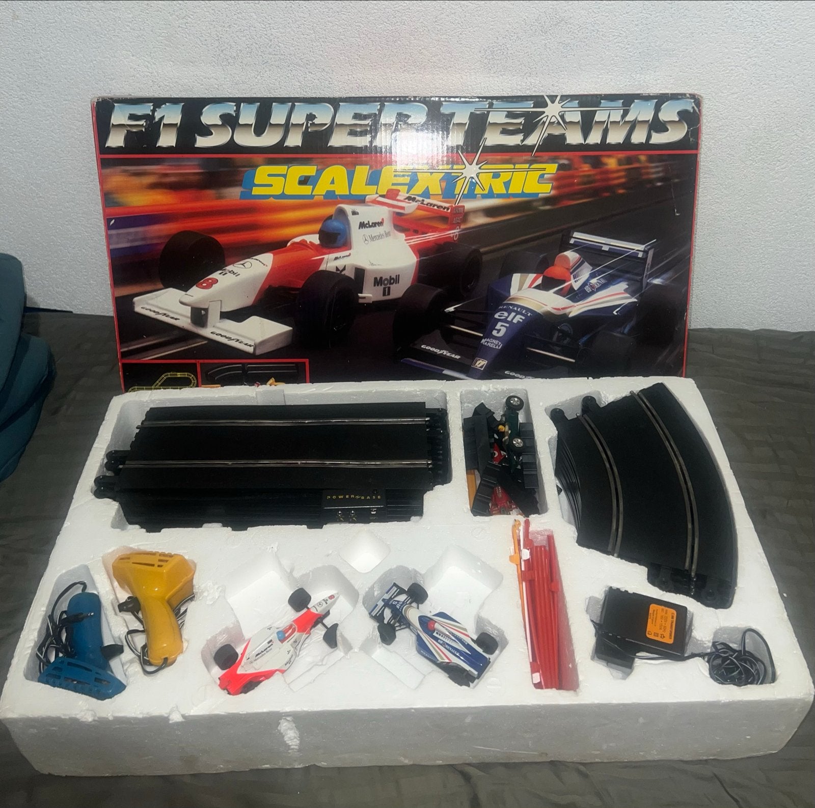 Scalextric F1 Super Teams Racebaan + 2 Vintage Airfix Fly, Overige merken, Ophalen of Verzenden, Elektrisch, Racebaan