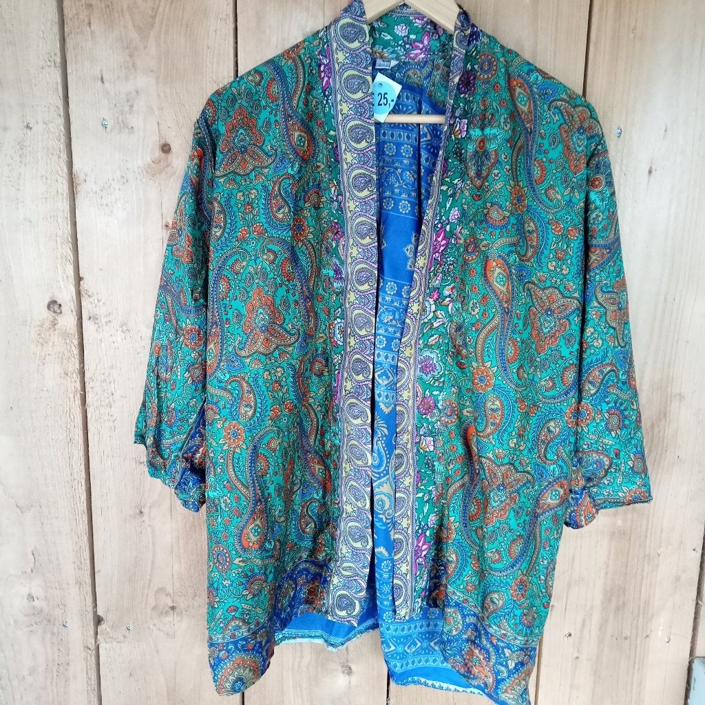 Nieuwe paisley kimono inclusief tailleband 70% zijde, Verzenden, Nieuw, Maat 42/44 (L)