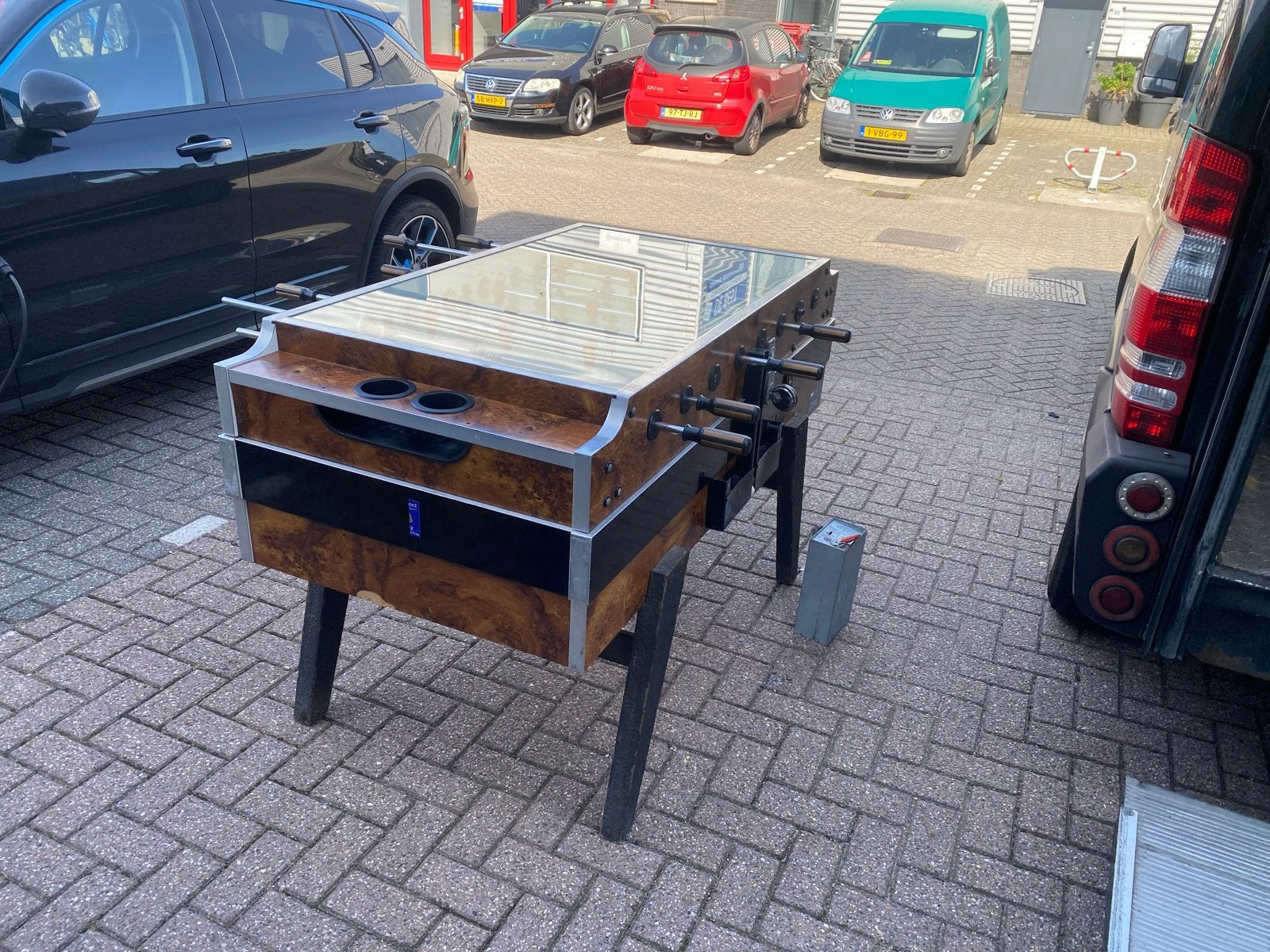 Professionele voetbaltafel met glazen blad, Verzamelen, Automaten | Overige, Ophalen, Gebruikt