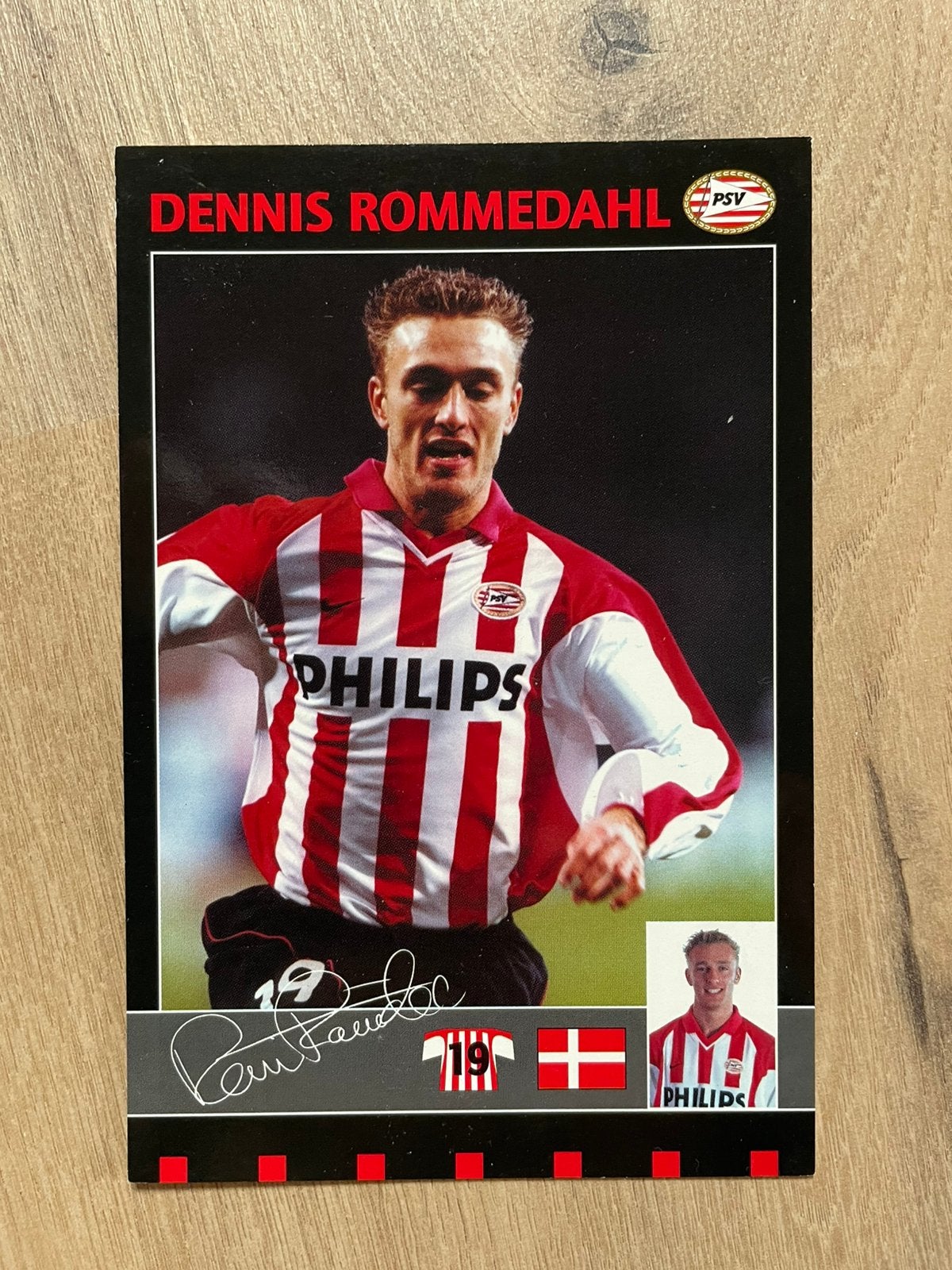 Fotokaart Dennis Rommedahl (PSV , Ajax) ., Verzamelen, Ophalen of Verzenden, Nieuw, PSV, Spelerskaart