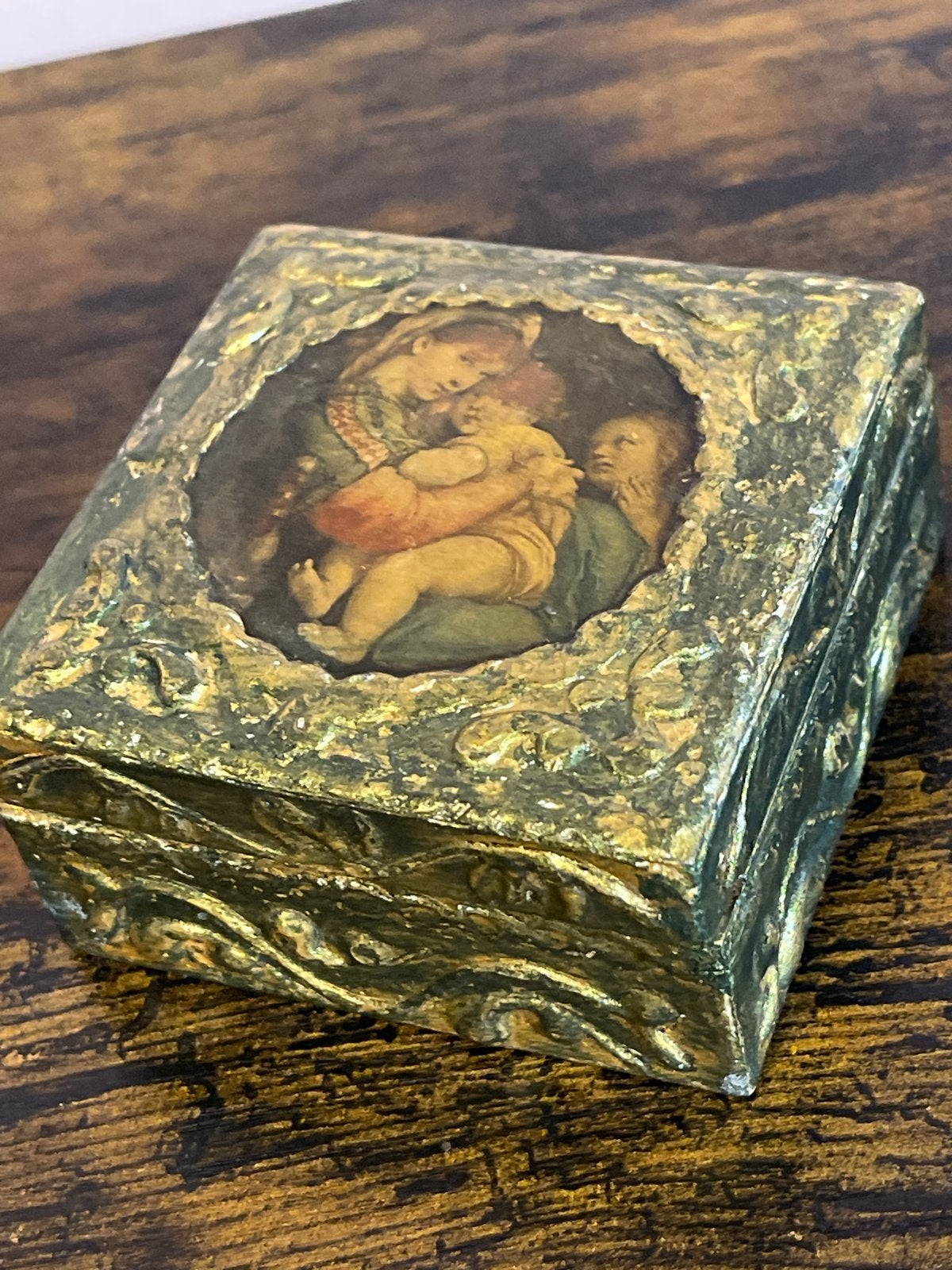 Antieke houten sieradendoos, Ophalen of Verzenden