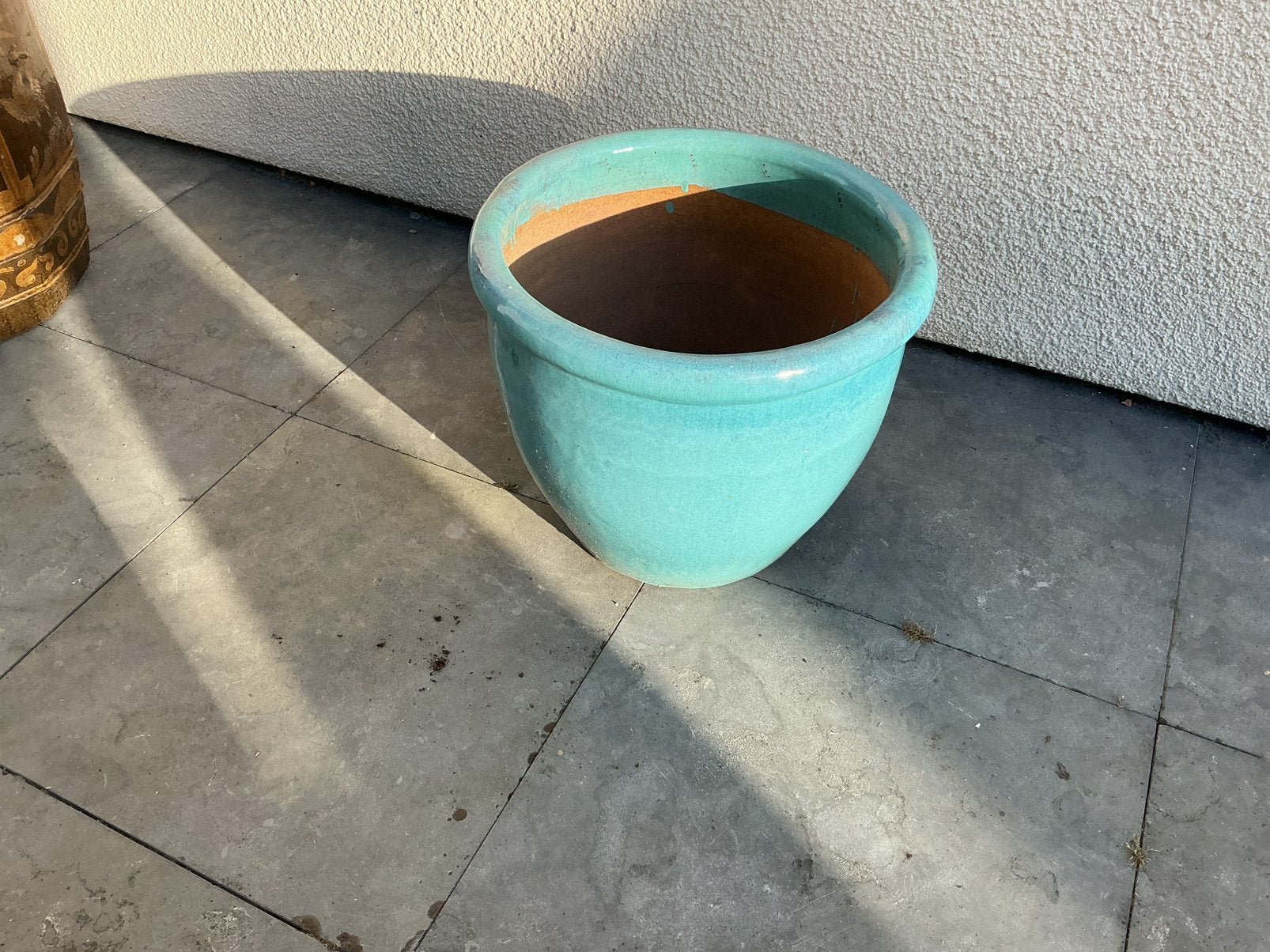 Grote geglazuurde pot, Tuin en Terras, Ophalen, Zo goed als nieuw