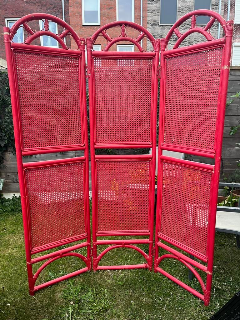 Kamerscherm, rotan, rood, Ophalen, Gebruikt