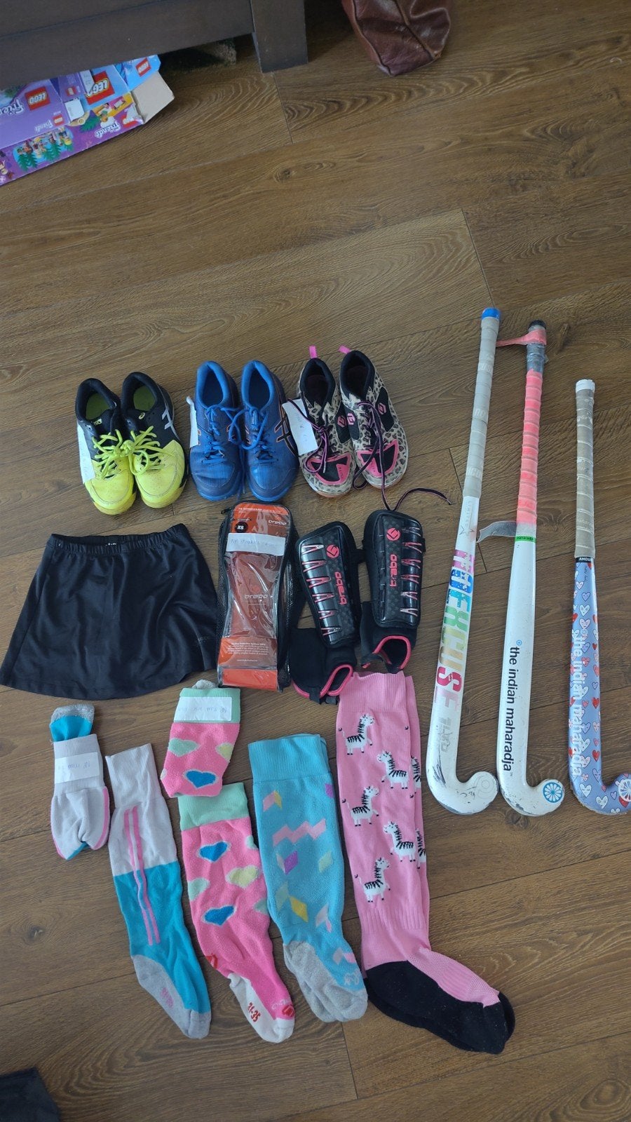 Hockeystick, Hockeyschoenen,  Scheenbeschermers,Hockeysokken, Ophalen, Gebruikt, Stick