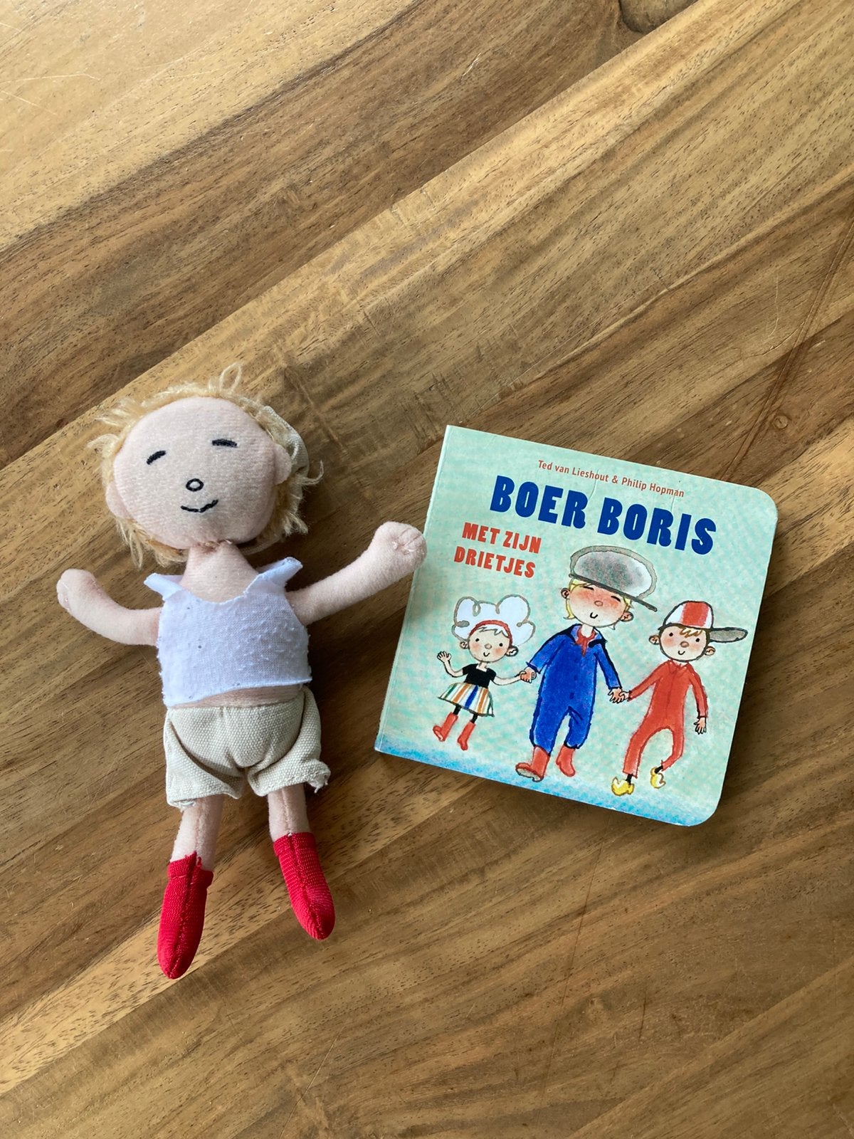 Boer boeris vingerpopje stof met kartonnen mini  boekje, Ophalen of Verzenden, Zo goed als nieuw