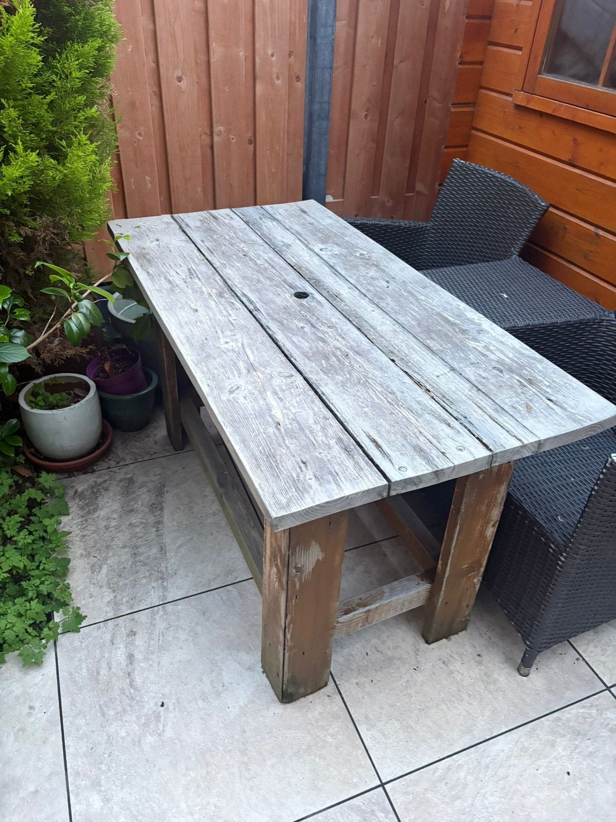 Houten tuintafel, Tuin en Terras, Tuintafels, Ophalen, Zo goed als nieuw, Rechthoekig, Hout